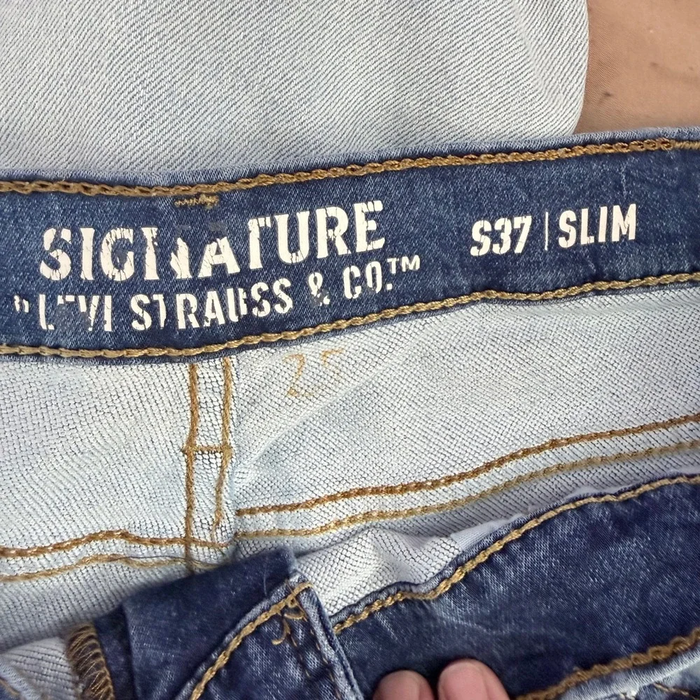 Signature by Levi Strauss Mens S37 Slim Fit‎ Blue Wash Denim Jeans Size 40x30